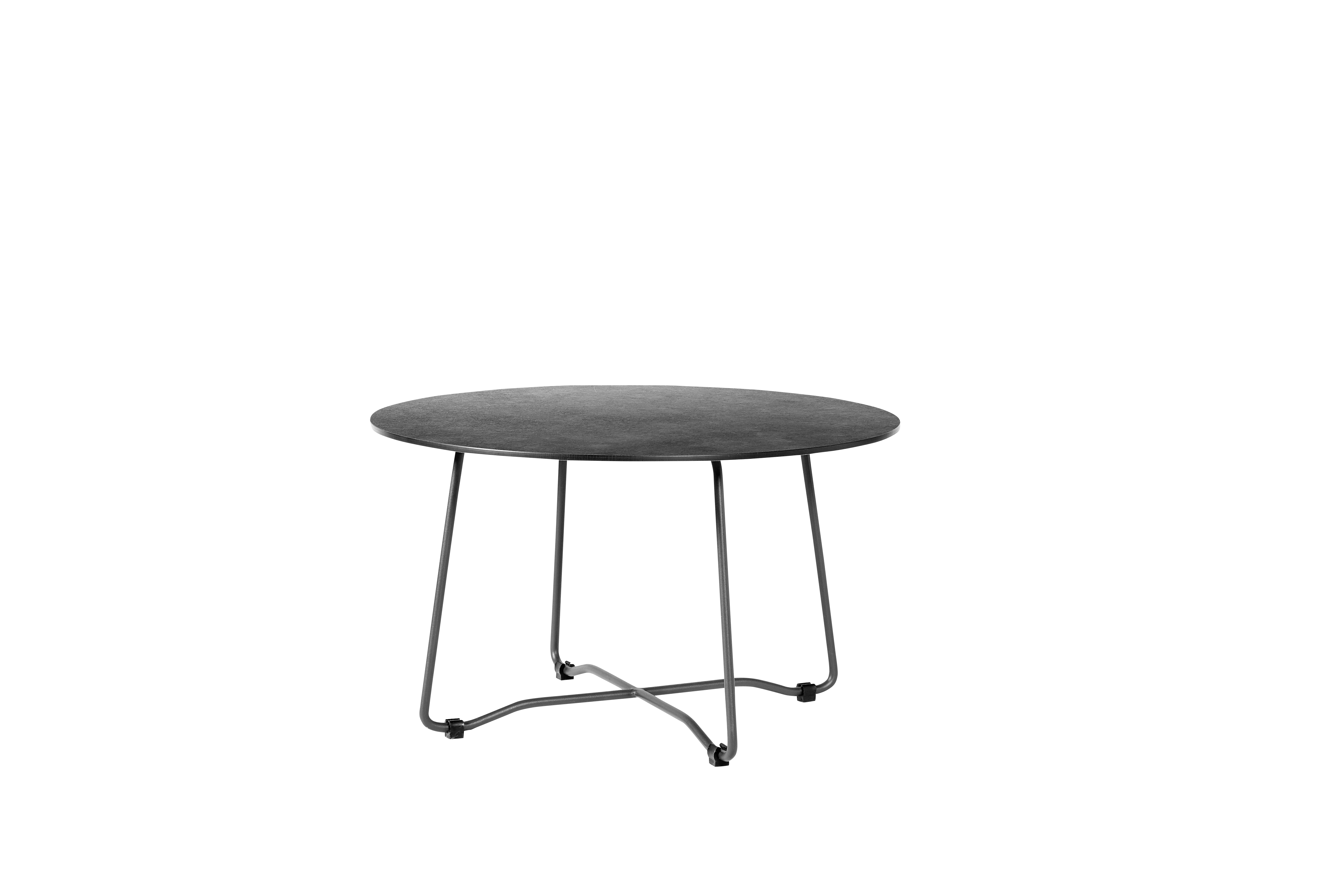  Bristol Loungetisch Ø 68cm x H: 40cm - Edelstahl Dunkelgrau/HPL 8mm - Granit Dunkel