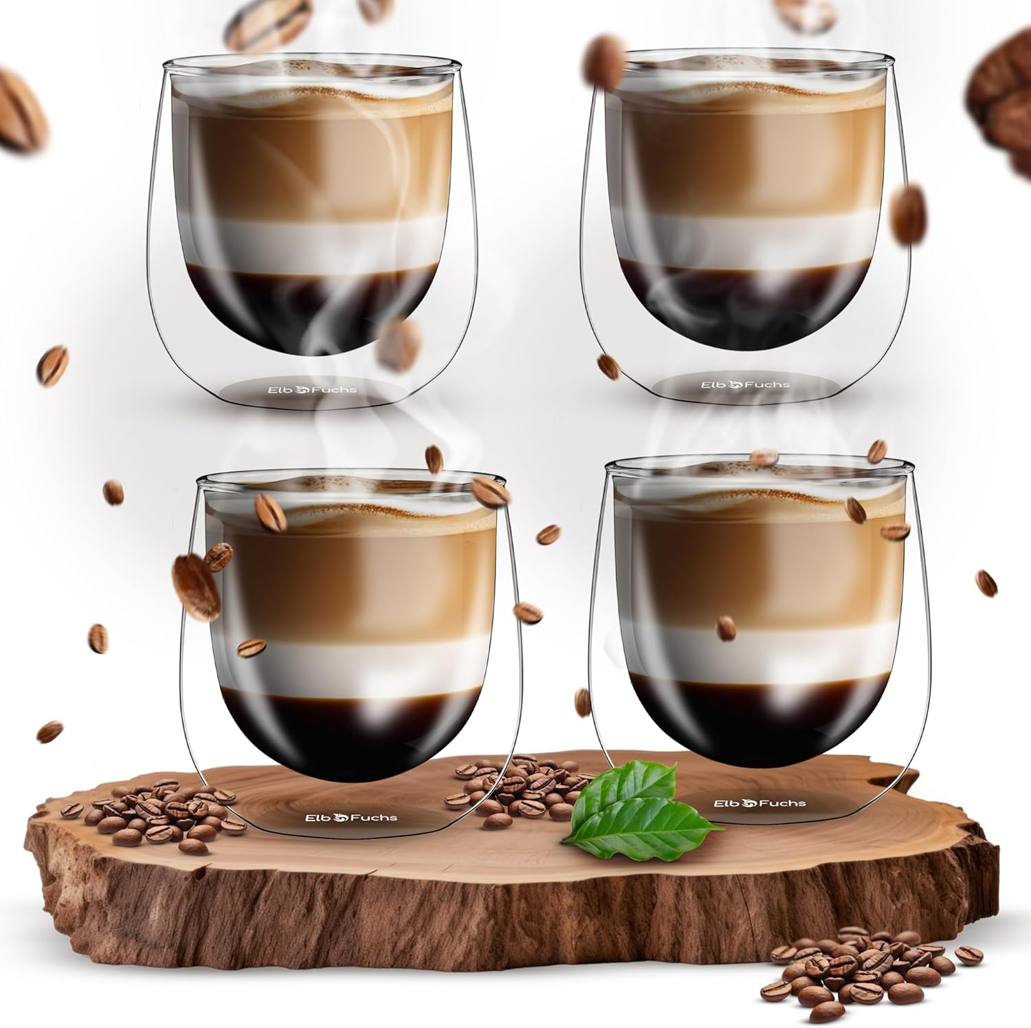 ElbFuchs® Espressotassen Set [4x 100ml]